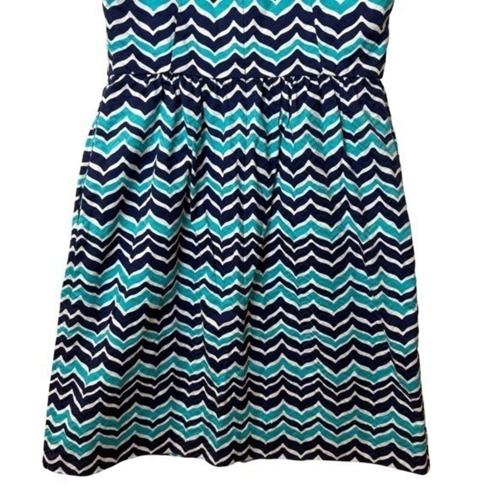 Vineyard Vines Fit Flare Dress Blue White Open Back Coastal Preppy Size 4 - Picture 9 of 12